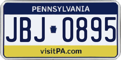 PA license plate JBJ0895
