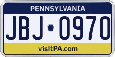 PA license plate JBJ0970