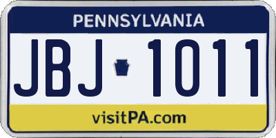 PA license plate JBJ1011