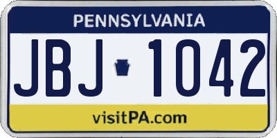 PA license plate JBJ1042