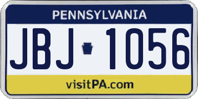 PA license plate JBJ1056
