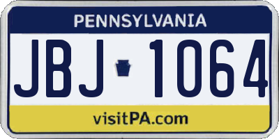 PA license plate JBJ1064