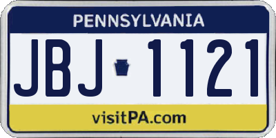 PA license plate JBJ1121