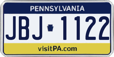 PA license plate JBJ1122