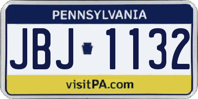 PA license plate JBJ1132