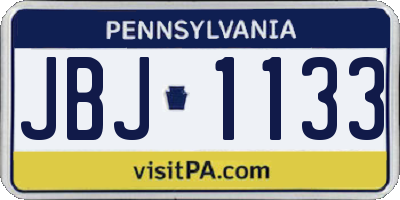 PA license plate JBJ1133