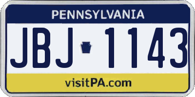 PA license plate JBJ1143