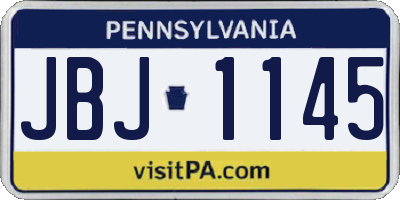 PA license plate JBJ1145