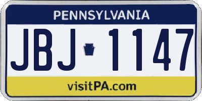 PA license plate JBJ1147