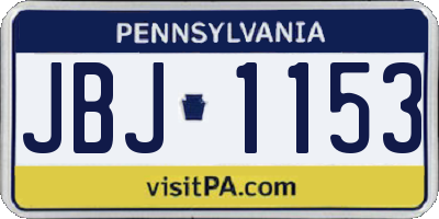 PA license plate JBJ1153