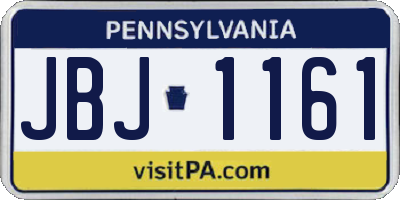 PA license plate JBJ1161