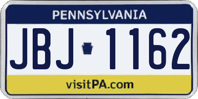 PA license plate JBJ1162