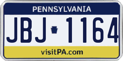 PA license plate JBJ1164