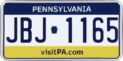 PA license plate JBJ1165