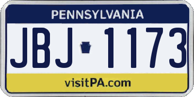 PA license plate JBJ1173