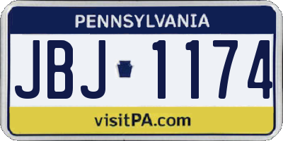 PA license plate JBJ1174