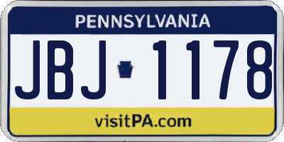 PA license plate JBJ1178