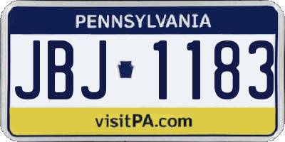 PA license plate JBJ1183