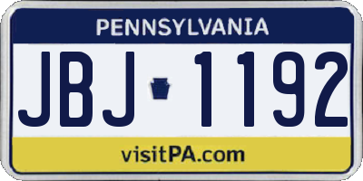 PA license plate JBJ1192