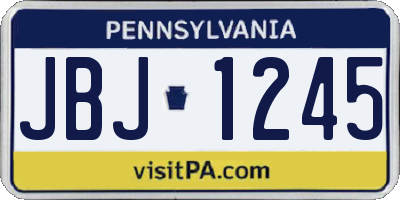 PA license plate JBJ1245
