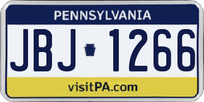 PA license plate JBJ1266