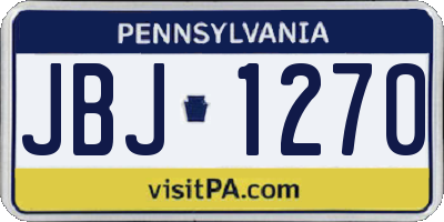 PA license plate JBJ1270