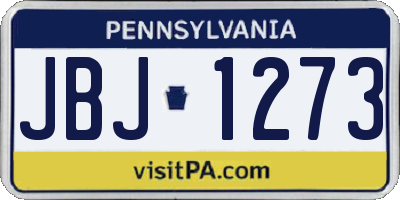 PA license plate JBJ1273