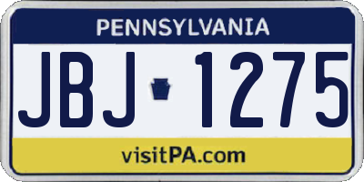 PA license plate JBJ1275
