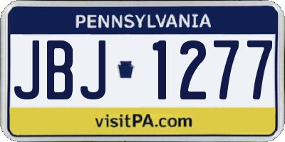 PA license plate JBJ1277