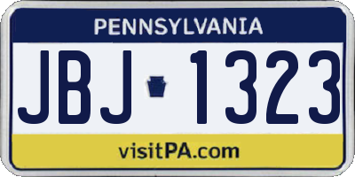 PA license plate JBJ1323