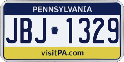 PA license plate JBJ1329