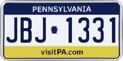 PA license plate JBJ1331