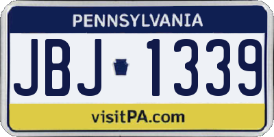 PA license plate JBJ1339