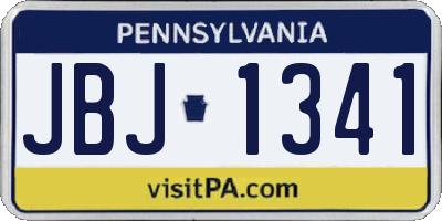 PA license plate JBJ1341