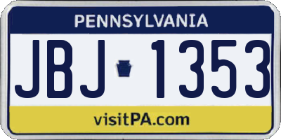 PA license plate JBJ1353