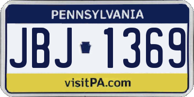 PA license plate JBJ1369