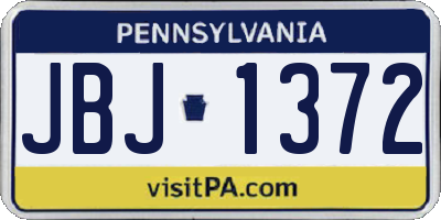 PA license plate JBJ1372