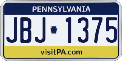 PA license plate JBJ1375