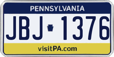 PA license plate JBJ1376
