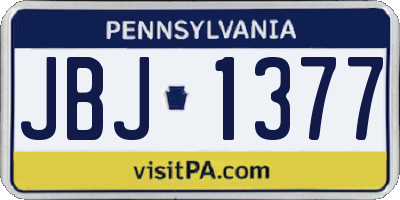 PA license plate JBJ1377