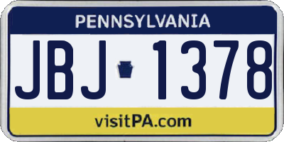 PA license plate JBJ1378