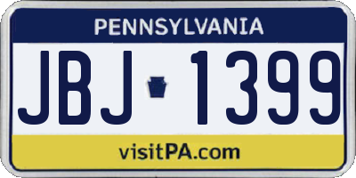 PA license plate JBJ1399