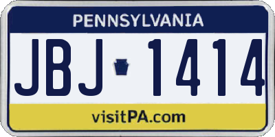 PA license plate JBJ1414