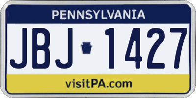 PA license plate JBJ1427