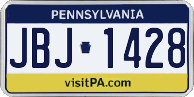 PA license plate JBJ1428