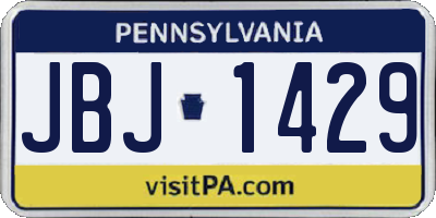 PA license plate JBJ1429