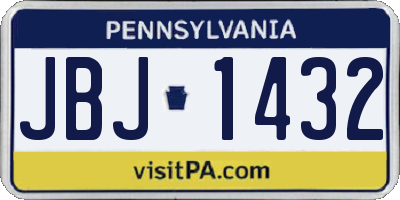PA license plate JBJ1432