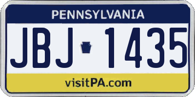 PA license plate JBJ1435