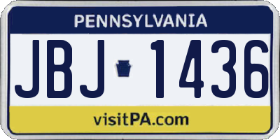 PA license plate JBJ1436