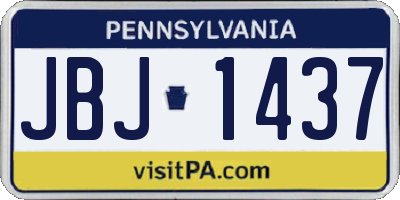 PA license plate JBJ1437